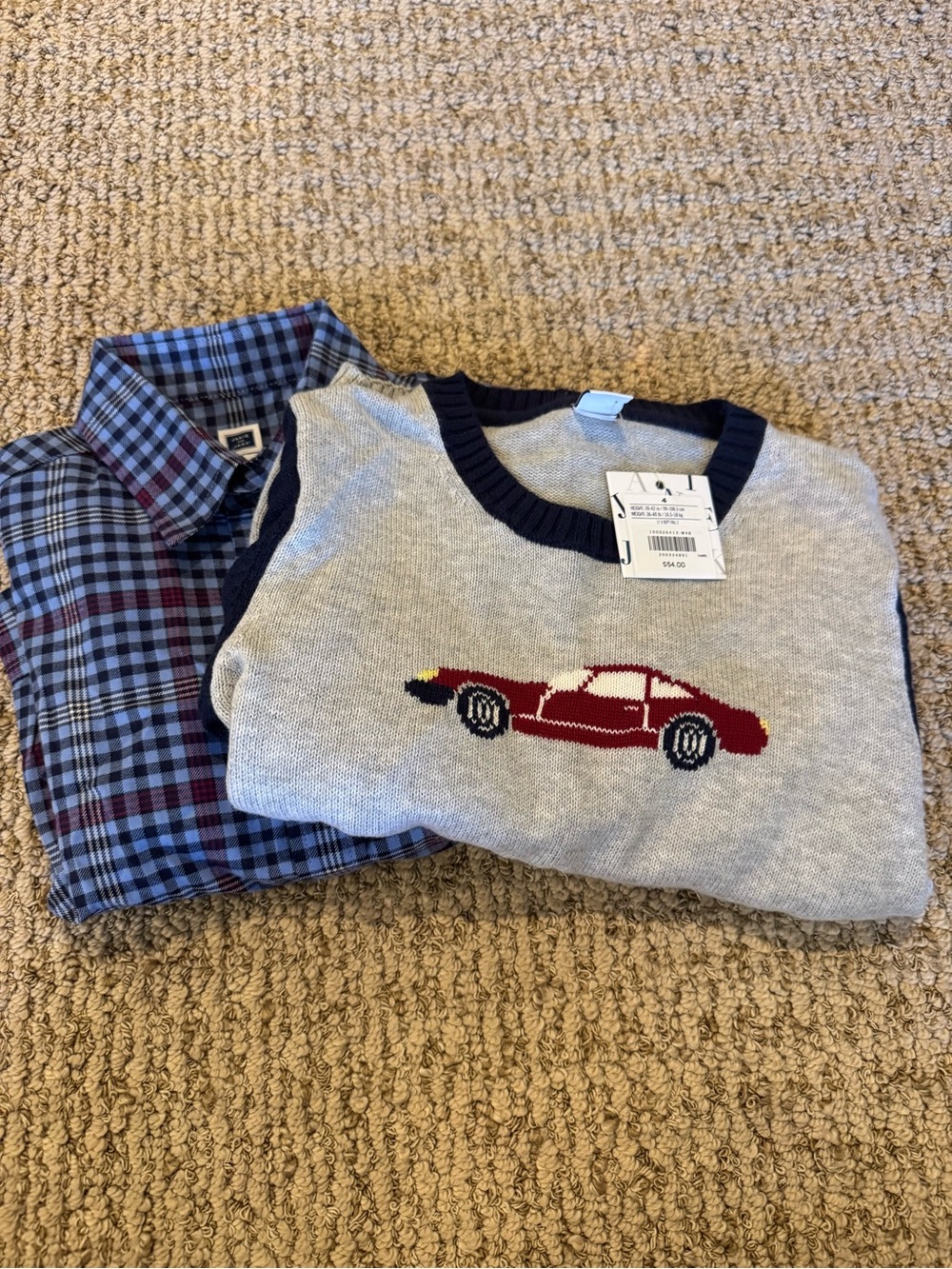 Janie and Jack 4 NWT car sweater and matching shirt